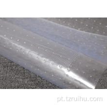 Tapete de cadeira de plástico flexível transparente